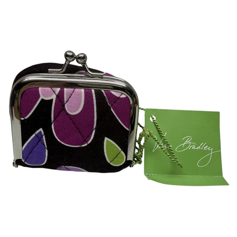 Vera Bradley Contact Lens Case Purple Punch Quilted Floral Travel Holder